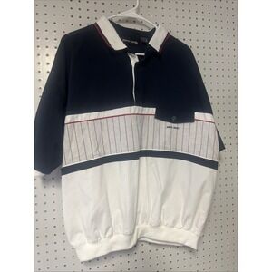 VTG 80s‎ Pierre Cardin Polo Shirt Men's XL Banded Waist Red White Blue Golf